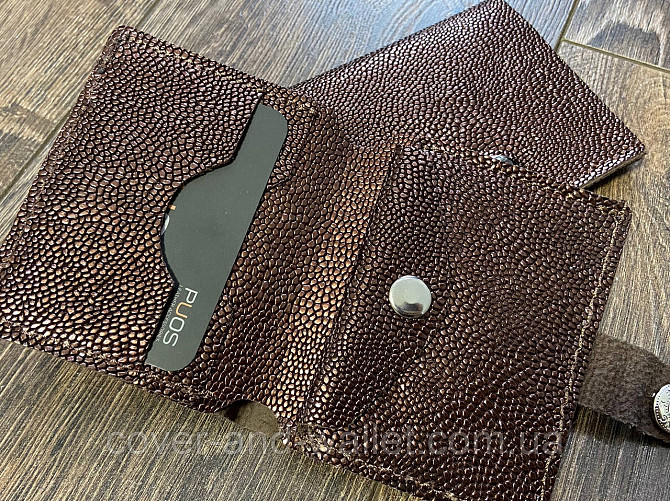 Тонкий женский кошелёк бронзового цвета из натуральной кожи PS Leather Киев - изображение 3
