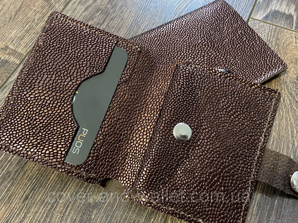 Маленький жіночий гаманець бронзового кольору з натуральної шкіри PS Leather Київ - фото 3