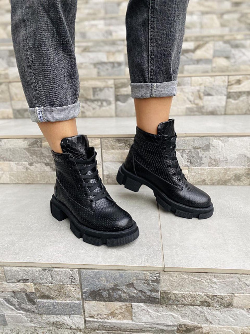 Жіночі черевики ARLEN чорні натуральна шкіра висота 13 см розмір 38 (4184) Коломия - фото 4