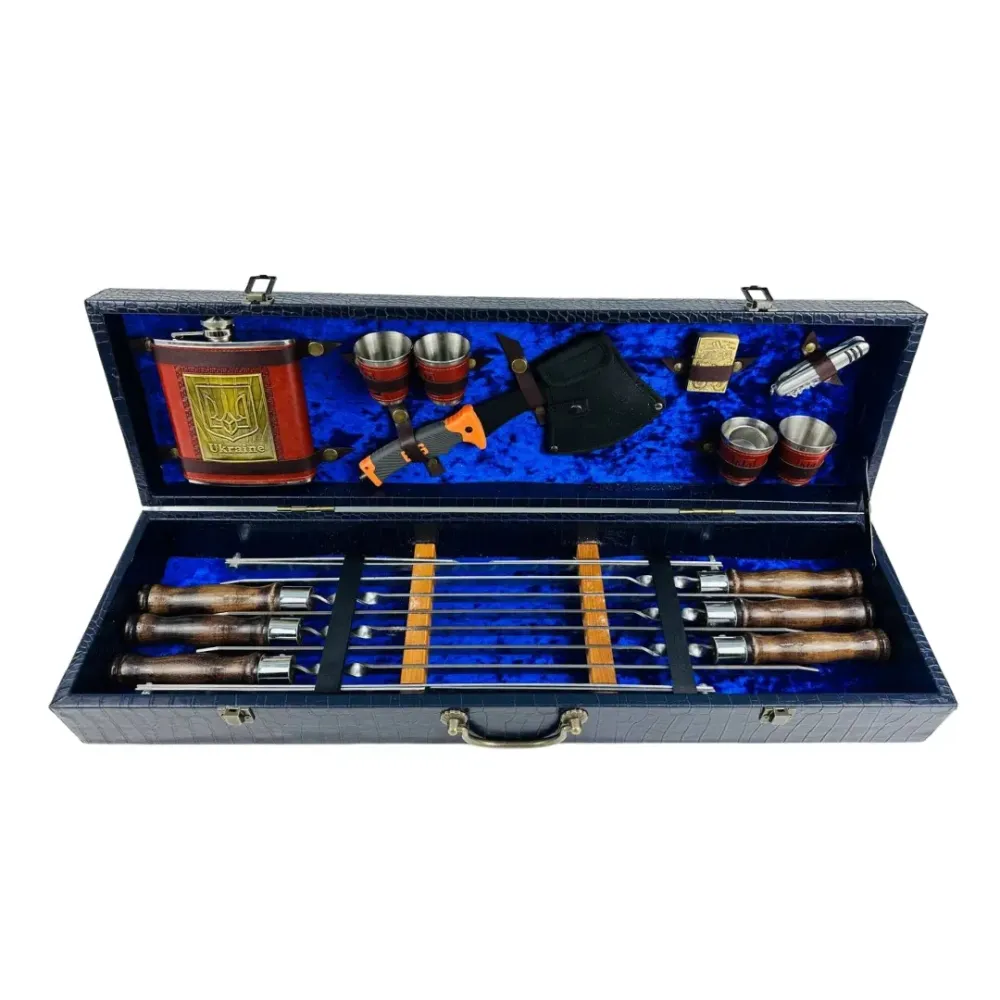 Набори шампурів, Набір шампурів у шкіряному кейсі "VIP 9" Шампури, вертіла Тернопіль - фото 5