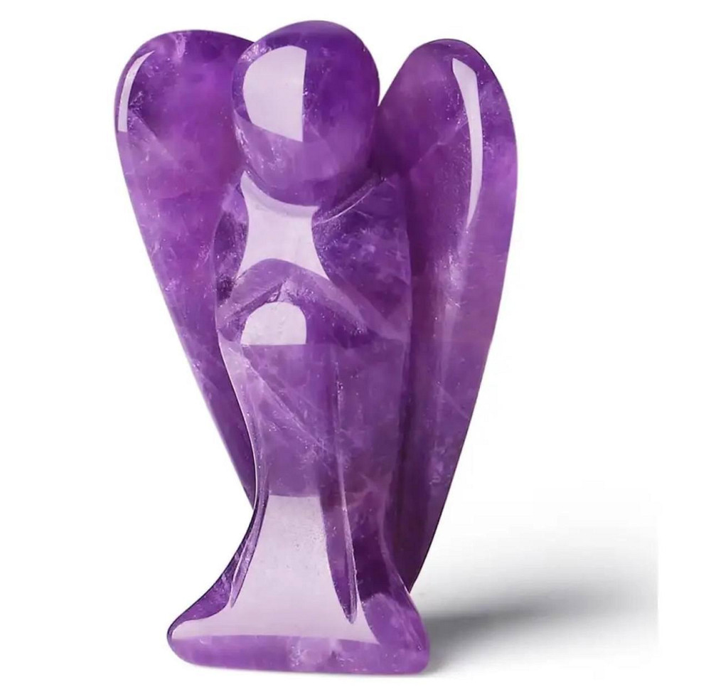 Мини-фигурка хрустального ангела из натурального камня аметист 25*18 мм Киев - изображение 1
