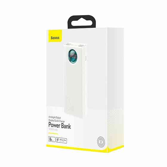 Зовнішній акумулятор Baseus Amblight Digital Display Quick Charge Power Bank 30000mAh 65W White Киев