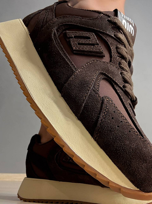 Кросівки жіночі Hengji M-5 замшеві комбіновані з текстилем демісезонні коричневі, 36, 23,5 см Київ - фото 12