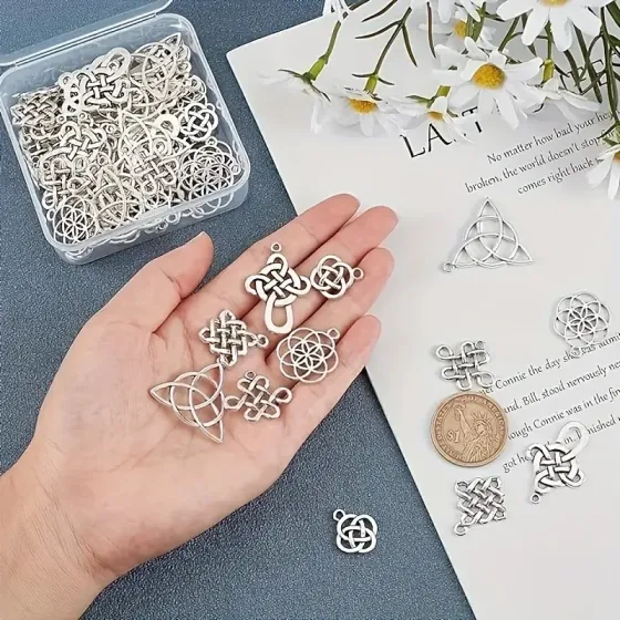 Набір 25 кулонів “Кельтські символи” – сріблястий метал Київ