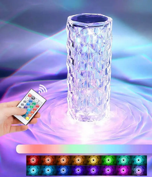 Настільна лампа Rose Diamond з 16 кольорами, пультом ДУ, автономною роботою до 12 годин Одеса - фото 4