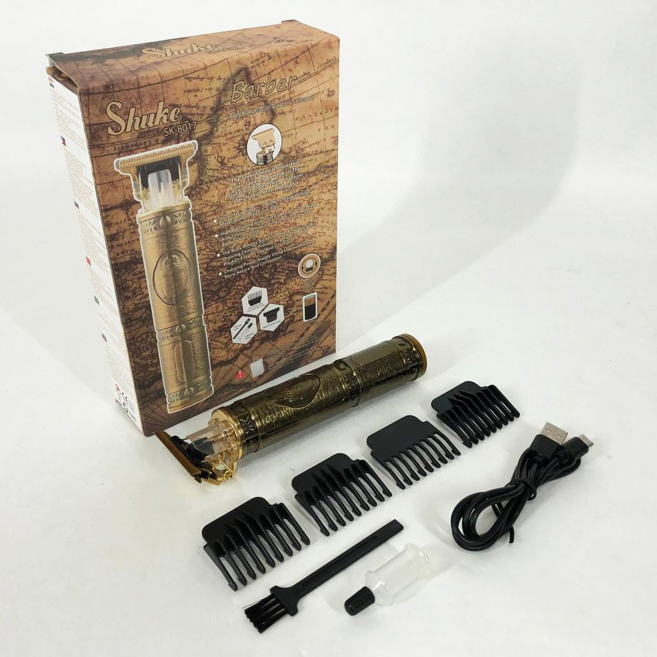 Машинка Для Стрижки Аккумуляторная Мужская Электрическая Триммер Для Бороды Золотистый Беспроводная Shuke Киев - изображение 3