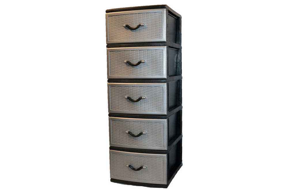 Комод пластиковый Style black (Стиль) 5 ящиков 48х38х109 Одесса - изображение 2