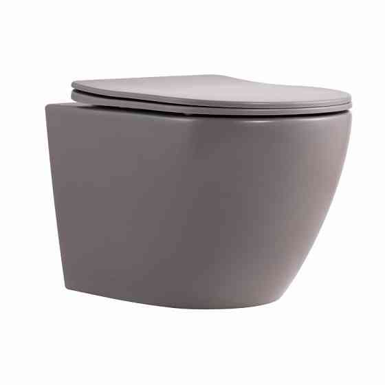 Унітаз підвісний Qtap Robin Ultra Quiet 520×365×340 мм, Stone grey, із сидінням Slim Duroplast/Soft-close/Quick Release Київ