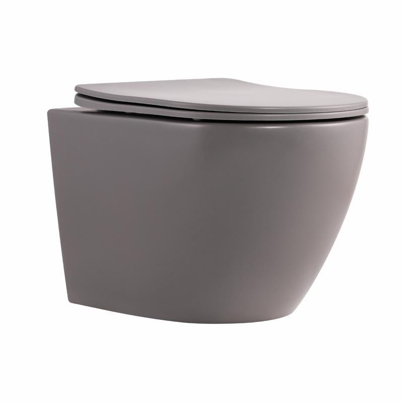 Унітаз підвісний Qtap Robin Ultra Quiet 520×365×340 мм, Stone grey, із сидінням Slim Duroplast/Soft-close/Quick Release Київ - фото 1