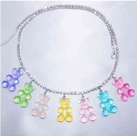 Намисто з ведмедиками - довжина 55см +40см, розмір ведмедики 3см, смола, цинковий сплав Київ