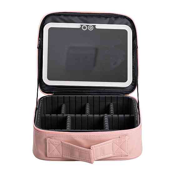 Органайзер косметичка з еко шкіри з дзеркалом та підсвічуванням 26×22×9 см HP-10-2AP Коломыя