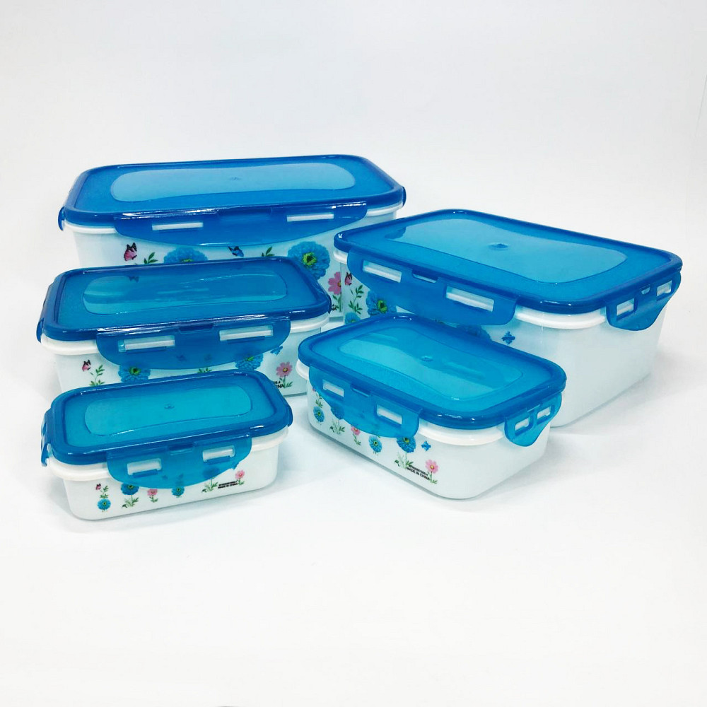 Набор контейнеров UNIQUE UN-1514 5шт. Цвет: голубой ZO-53 Львов - изображение 1