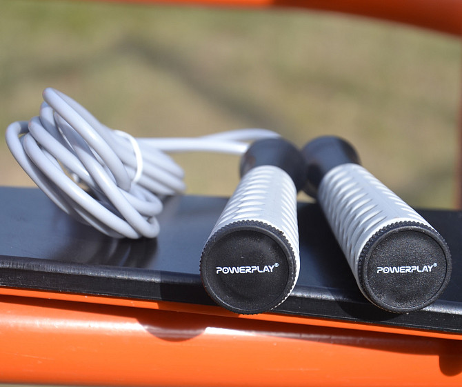 Скакалка PowerPlay 4206 Jump Rope PRO+ Сіро-чорна (2,75m.) Каменское - изображение 10