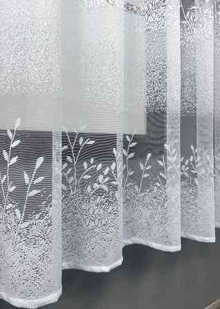 Короткая тюль, высота 1,6 м, жаккард цвет белый 1779т Киев