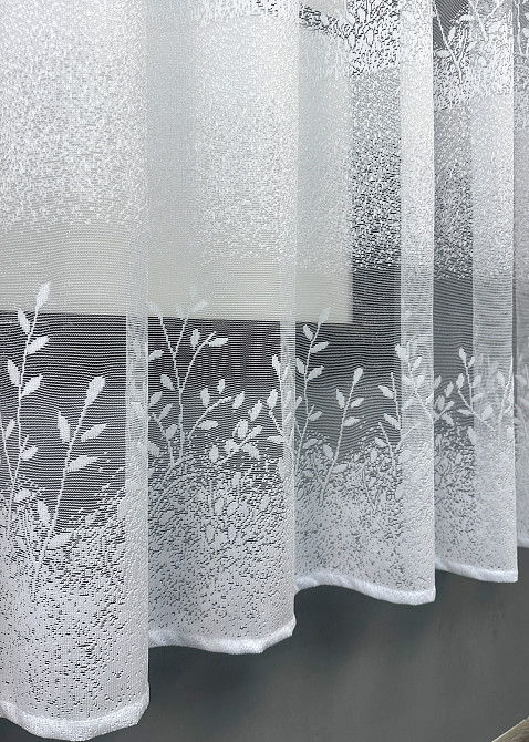 Коротка тюль, висота 1,6 м, жакард колір білий 1779т Київ - фото 6
