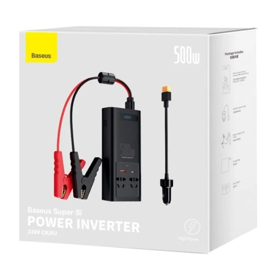 Автомобільний інвертор Baseus 500W чорний Київ - фото 5