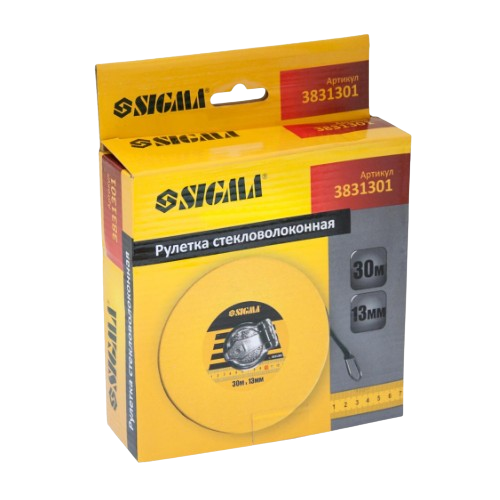 Рулетка скловолокно 30м*13мм SIGMA Житомир