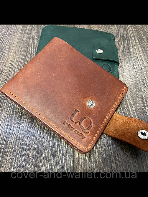 Коричневый мужской кошелек из натуральной кожи ручной роботы GP Leather Киев - изображение 7