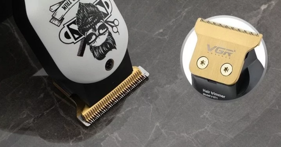 Акумуляторна машинка для стрижки волосся VGR V-971 з дисплеєм (4 насадки) Вінниця