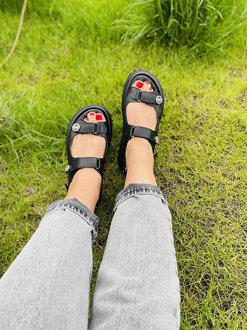 No brend Босоніжки жіночі 424/1 чорні (літо, шкіра натуральна) (5048) Коломыя - изображение 2