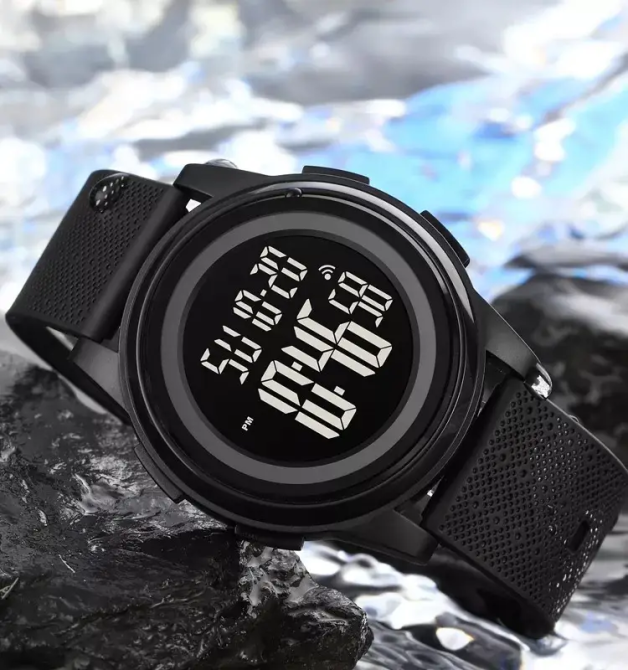 Спортивний наручний годинник Skmei 1895 (Чорний з чорним циферблатом) Київ - фото 5