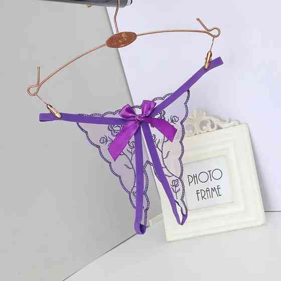 Трусики з відкритим доступом та бантом універсальний фіолетовий Київ