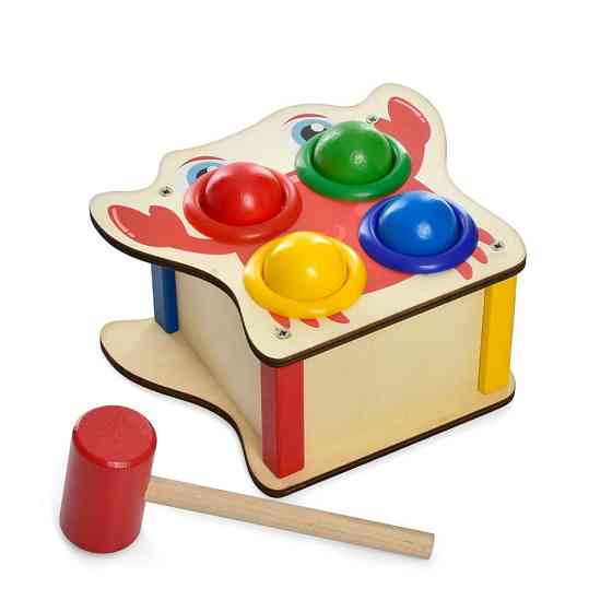 Дерев'яна іграшка стукачка "Крабик" MD 1682B, молоток Вінниця