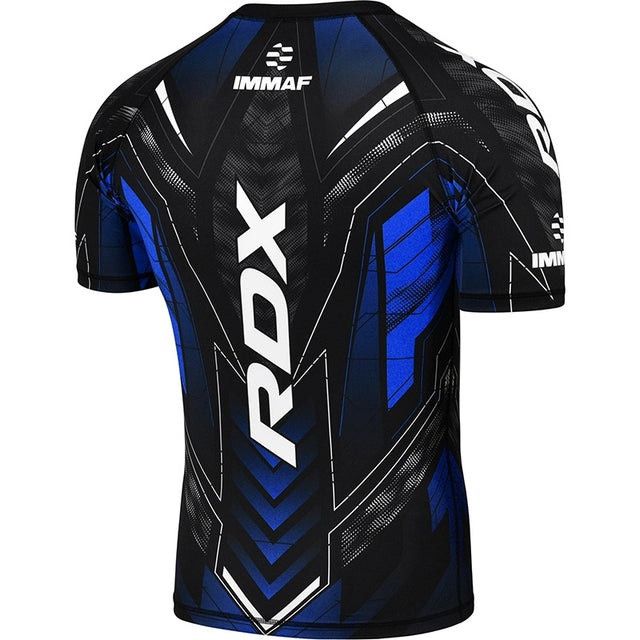 Рашгард RDX на короткий рукав, схвалена IMMAF, Чорно синій M Каменское - изображение 2