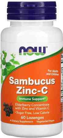 Бузина с цинком и витамином С Now Foods Sambucus Zinc-C 60 лед Киев