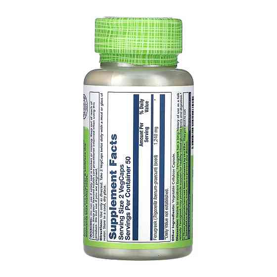 Пажитник Solaray Fenugreek Seed 620mg 100 вег капс Киев