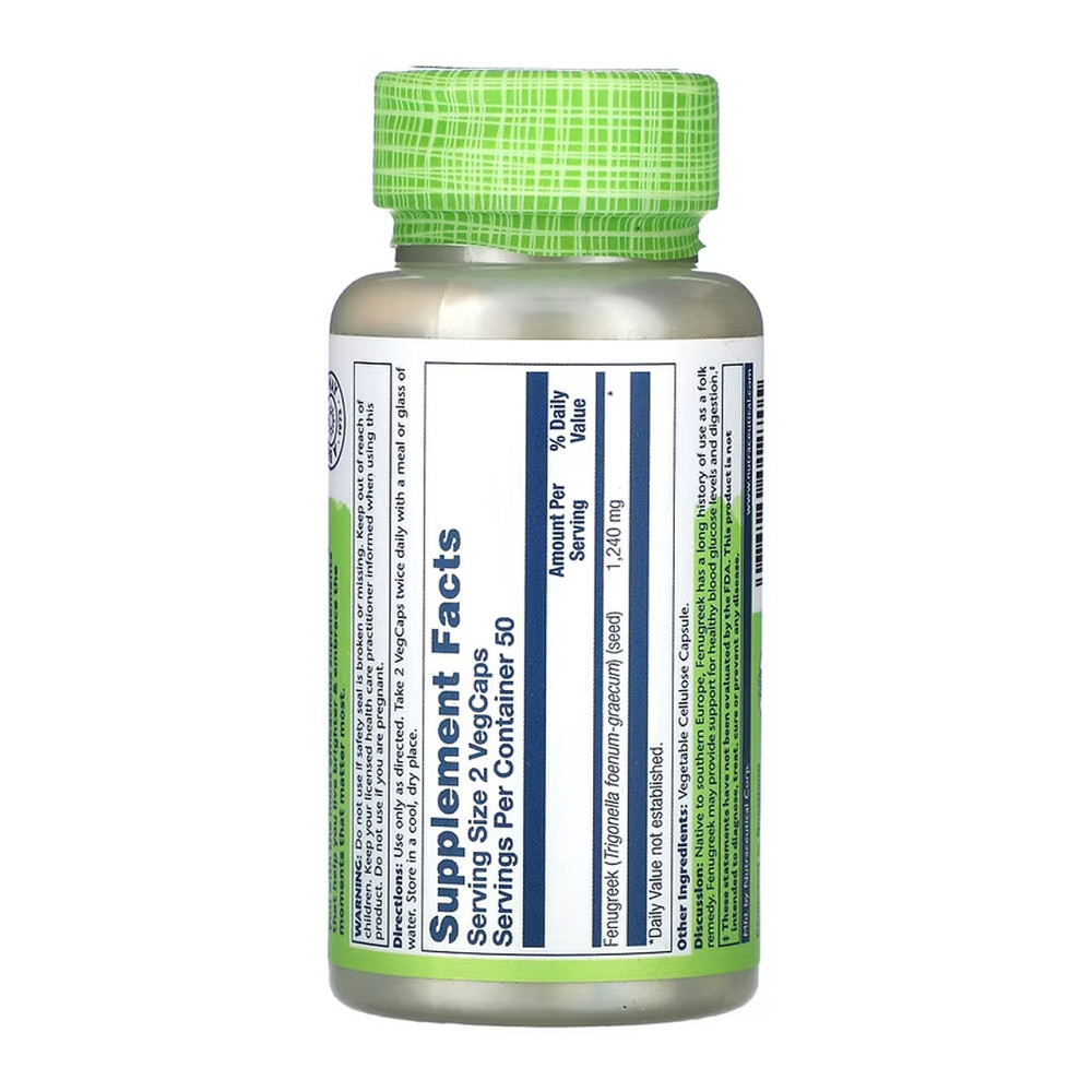 Пажитник Solaray Fenugreek Seed 620mg 100 вег капс Киев - изображение 2