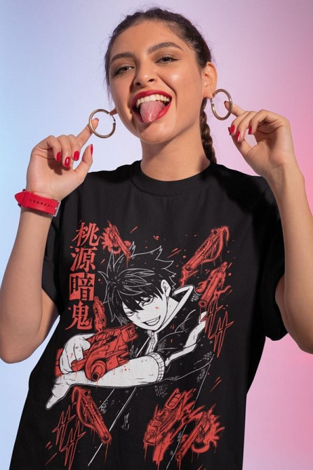 Футболка з аніме принтом Тоуген Анкі Ікхіносе Схікі оверсайз (S/M/L) Чорний AnimeJ0852 Дніпро - фото 5