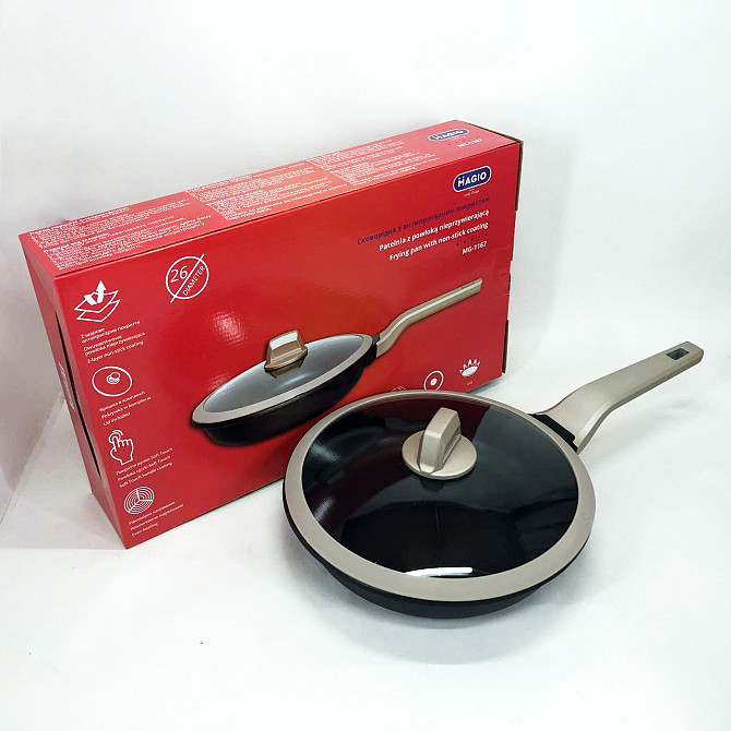 Сковородка для приготовления Magio MG-1167 26 см, Сковородка удобная для кухни Сковорода повара NH-70 Одесса - изображение 5