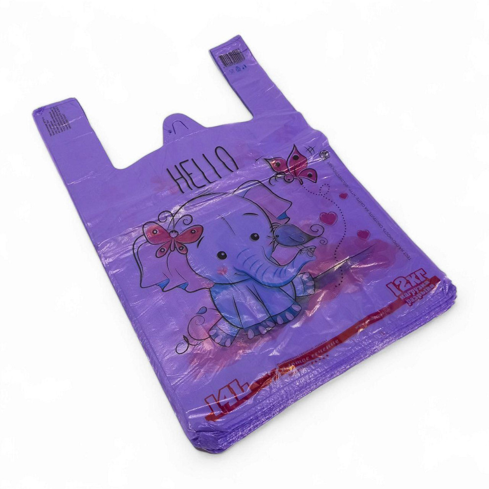 Пакеты майка Слоник 29/7×46 Золотое Сечение 250шт Харьков - изображение 1