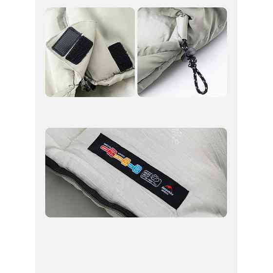 Спальний мішок з капюшоном із звичайним мішком для зберігання Naturehike M300 CNK2350WS023, сірий, лівий Київ