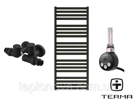 Комбинированный Полотенцесушитель Плоский Черный 1210х500 Terma Marta Черновцы