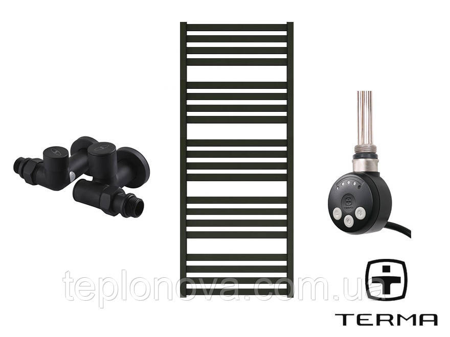 Комбинированный Полотенцесушитель Плоский Черный 1210х500 Terma Marta Черновцы - изображение 1