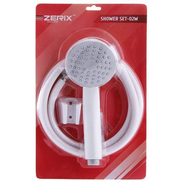 ZERIX Душовий набір Shower SET-02W (шланг, лійка, кронштейн) білий Харків - фото 1