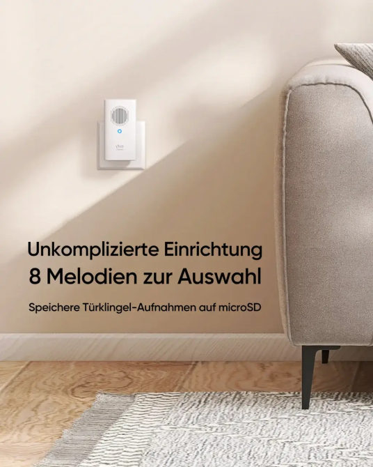 Додатковий Wi-Fi дзвінок eufy Security Chime для відеодомофонів E340/C30/C31: 8 мелодій, регулювання гучності, Білий Київ - фото 3