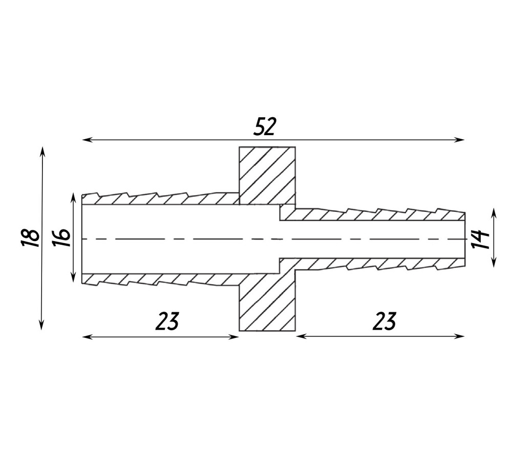 Трубка соединительная прямая редукционная никелированная 16мм х 14мм штампованная А05311А(нк) VA (000026837) Киев - изображение 2