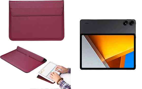Чохол-конверт VitoCase для Xiaomi Poco Pad, з функцією підставки для планшета Бордовий Київ