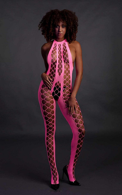 Бодістокінг - Ouch! Bodystocking With Halterneck Pink, XS/XL Sex Aura Київ - фото 4