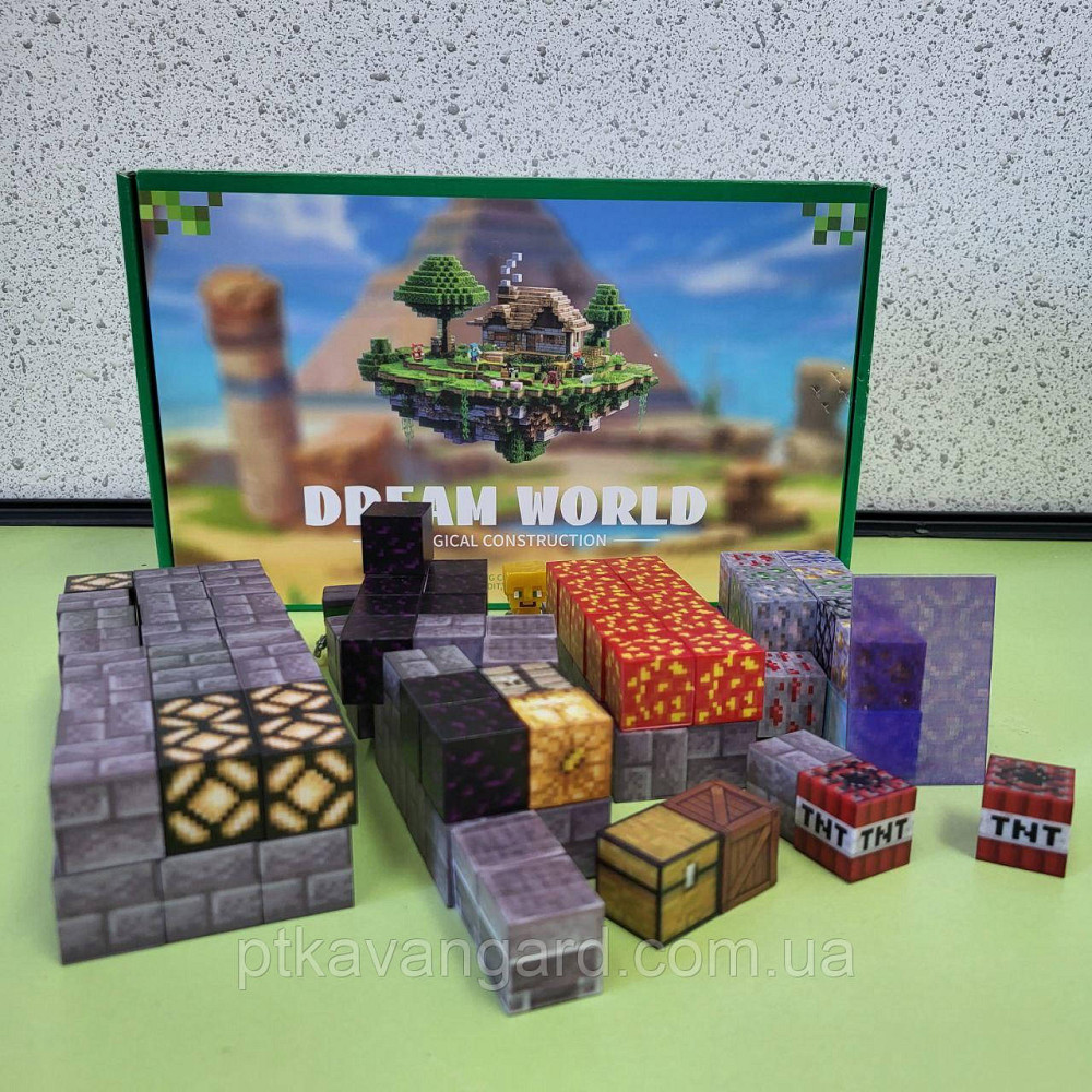 Конструктор магнітний Майнкрафт 124 магнітних блоков портал в печері Dream World LZCK 080 Хмельницький - фото 3