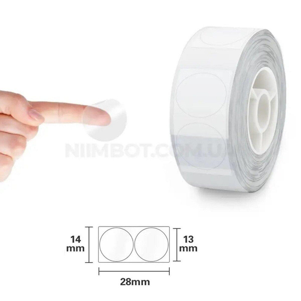 Стикеры этикетки для термопринтера NIIMBOT TT14*28-220 Round Transparent For D11/D110/D101/H1S A2G88778901 Одесса - изображение 1