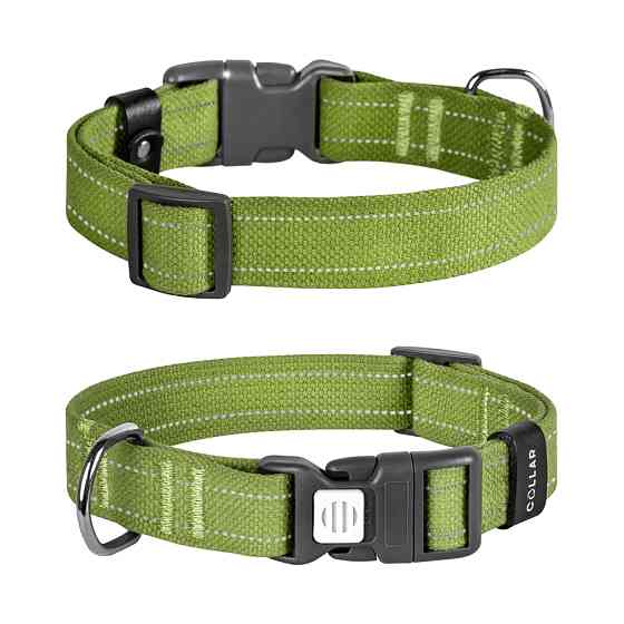 Нашийник для собак бавовняна тасьма CoLLaR Брезент, пластиковий фастекс, M, Ш 25 мм, Дов 33-49 Коломыя
