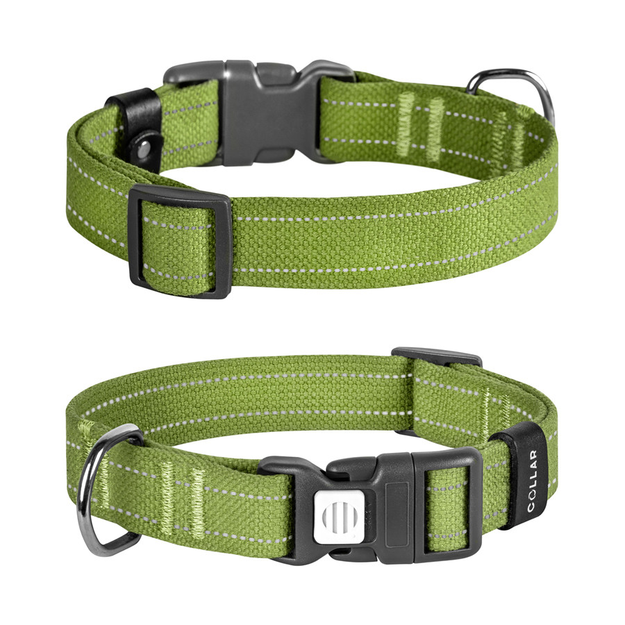 Нашийник для собак бавовняна тасьма CoLLaR Брезент, пластиковий фастекс, M, Ш 25 мм, Дов 33-49 Коломыя - изображение 1