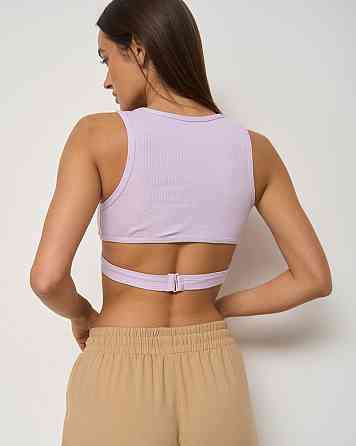 Кроп топ в рубчик - декоративная застежка на спине Nicoletta 80585 M Киев