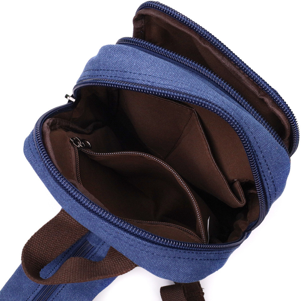 Універсальна сумка-рюкзак із двома відділеннями із щільного текстилю Синій (Vintage) Київ - фото 1