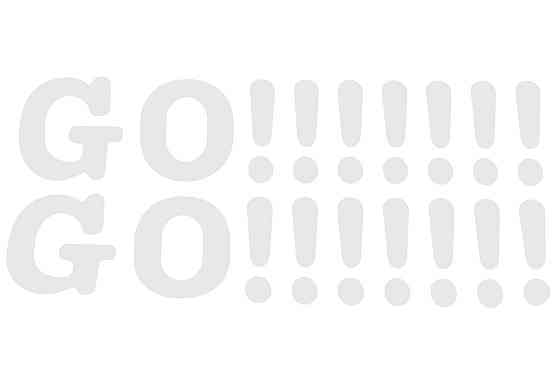 Наклейка декор GO !!!!!!! (41х9, біла) (#0498R) Мукачево