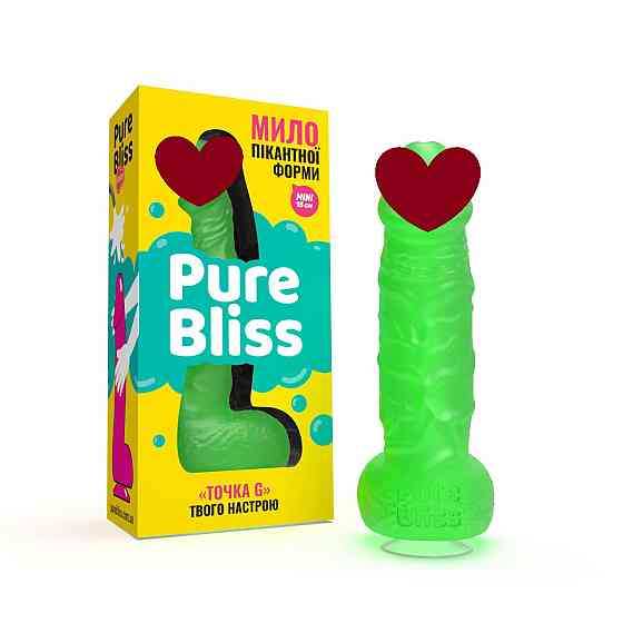 Мыло член Pure Bliss MINI на присоске, зеленое, 15 см Sex Aura Киев